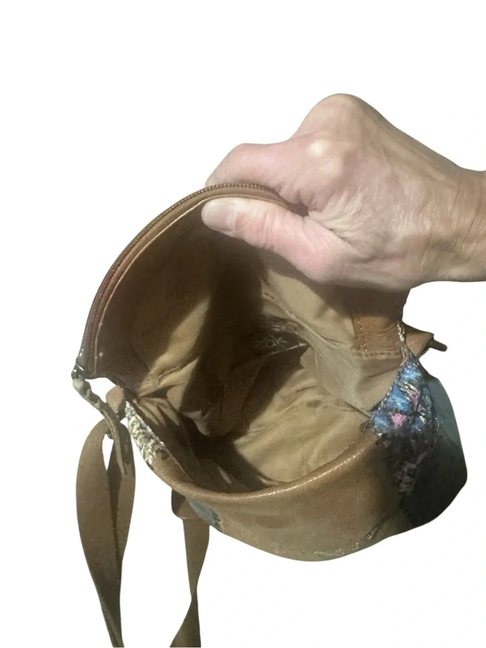 The Sak Deena Vintage Hobo Crossbody Shoulder Bag Distressed Boho Patchwork